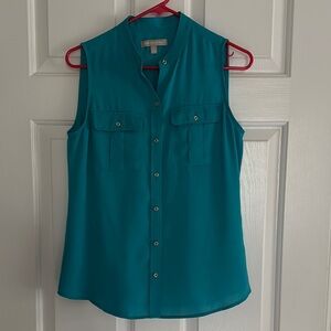 Banana Republic Teal Sleeveless Blouse